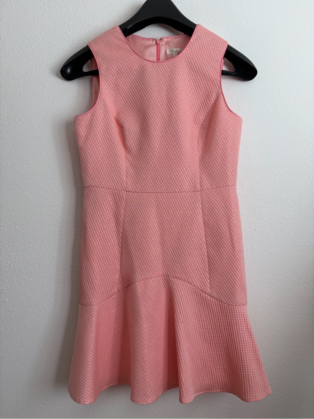 Shoshanna Sleeveless Pink Textured Fit-and-Flare Dress Sz 10 Sparkly